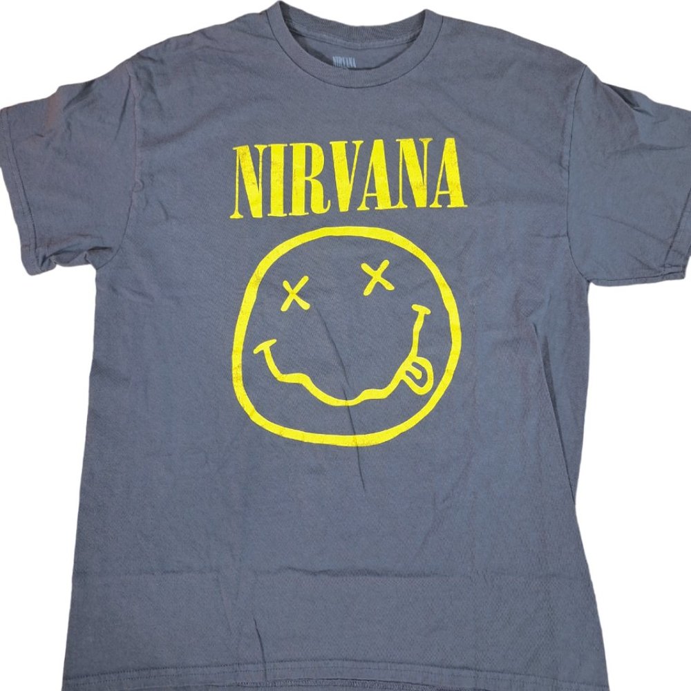 nirvana band shirt gray unisex official brand size L